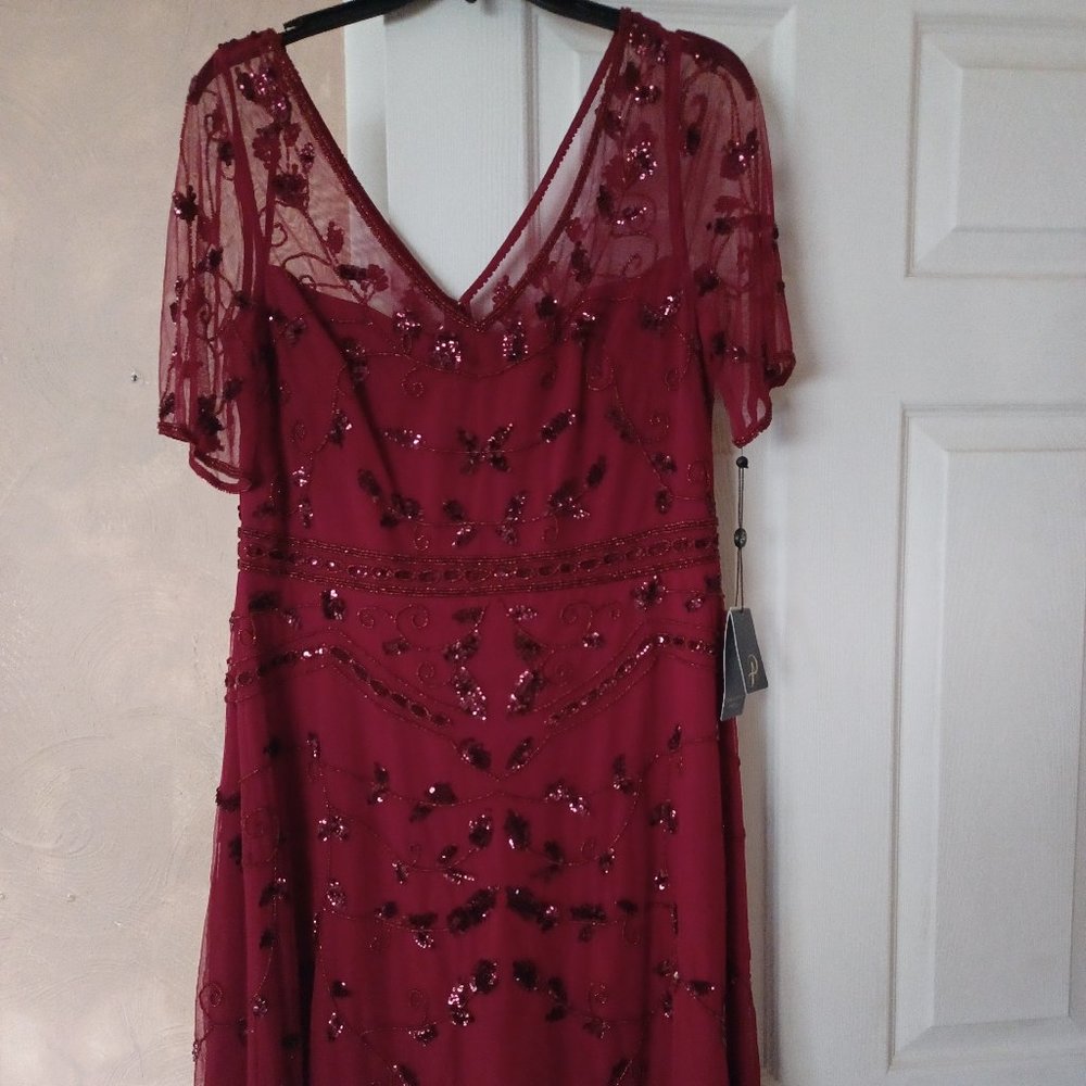 Adrianna Papell Size 12, Cranberry Cocktail Dress